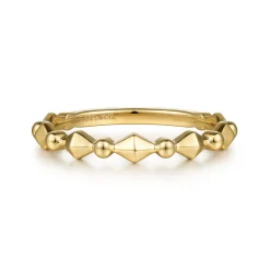 Sale Gabriel & Co. 14K Yellow Gold Geometric Station Stackable Ring