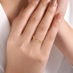 Sale Gabriel & Co. 14K Yellow Gold Geometric Station Stackable Ring