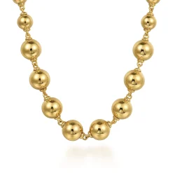 Clearance Gabriel & Co. 14K Yellow Gold Graduated Bujukan Bead 16 Inch Necklace