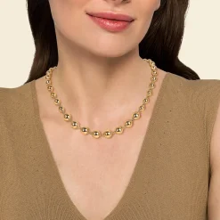 Clearance Gabriel & Co. 14K Yellow Gold Graduated Bujukan Bead 16 Inch Necklace