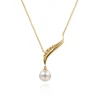 Clearance Gabriel & Co. 14K Yellow Gold Graduating Bujukan Pearl Y Necklace