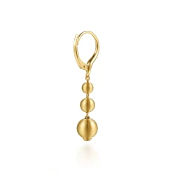 Clearance Gabriel & Co. 14K Yellow Gold Graduating Bujukan Beads Leverback Drop Earrings