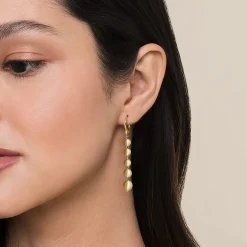 Sale Gabriel & Co. 14K Yellow Gold Graduating Bujukan Beads Leverback Drop Earrings