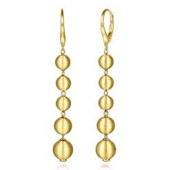 Sale Gabriel & Co. 14K Yellow Gold Graduating Bujukan Beads Leverback Drop Earrings