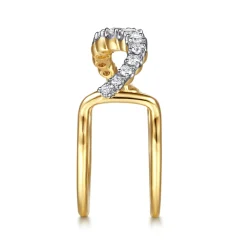 Best Gabriel & Co. 14K Yellow Gold Graduating Diamond Wave Smart Ring Enhancer