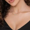 Sale Gabriel & Co. 14K Yellow Gold Graduating Diamond Curved Bar Necklace