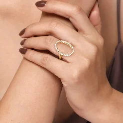 Sale Gabriel & Co. 14K Yellow Gold Graduating Diamond Fashion Ring