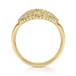 Sale Gabriel & Co. 14K Yellow Gold Graduating Diamond Fashion Ring