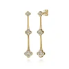 Outlet Gabriel & Co. 14K Yellow Gold Graduating Diamond Clover Stud Drop Earrings
