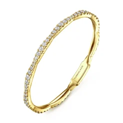 Clearance Gabriel & Co. 14K Yellow Gold Graduating Diamond Station Bangle