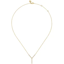 Sale Gabriel & Co. 14K Yellow Gold Graduating Diamond Y Spike Necklace