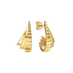 Sale Gabriel & Co. 14K Yellow Gold Graduating J Hoop Earrings with Diamond Cut Finish