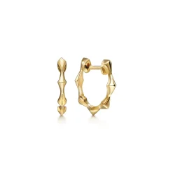 New Gabriel & Co. 14K Yellow Gold Graduating Pattern Huggies