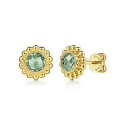 Outlet Gabriel & Co. 14K Yellow Gold Green Amethyst Bujukan Stud Earrings