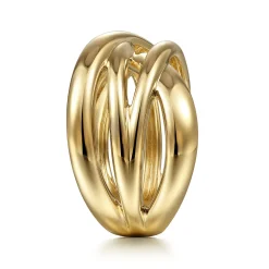 Discount Gabriel & Co. 14K Yellow Gold High Polished Criss Cross Ring