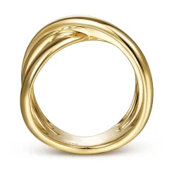 Discount Gabriel & Co. 14K Yellow Gold High Polished Criss Cross Ring