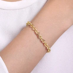 Best Gabriel & Co. 14K Yellow Gold Hollow Link Chain Bracelet