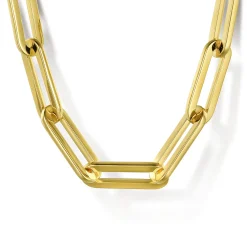 Clearance Gabriel & Co. 14K Yellow Gold Hollow Paper Clip Chain Necklace