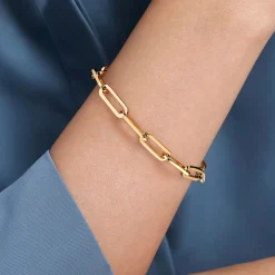 Gabriel & Co. 14K Yellow Gold Hollow Paperclip Link Chain Bracelet