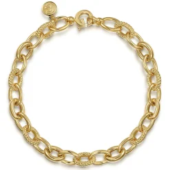 Hot Gabriel & Co. 14K Yellow Gold Hollow Tube Bujukan Link Bracelet