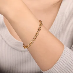 Hot Gabriel & Co. 14K Yellow Gold Hollow Tube Bujukan Link Bracelet