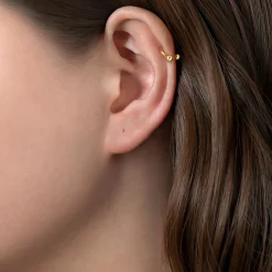 Clearance Gabriel & Co. 14K Yellow Gold Horseshoe Bar Single Earcuff