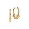 Gabriel & Co. 14K Yellow Gold Huggies with Disc Drops