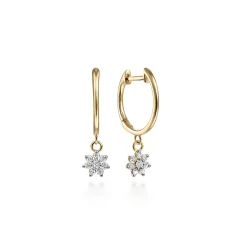 Discount Gabriel & Co. 14K Yellow Gold Huggies with Pave Diamond Star Drops