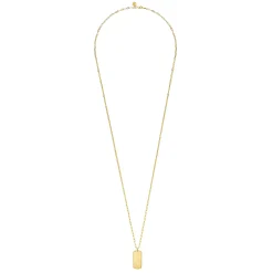 Online Gabriel & Co. 14K Yellow Gold ID Dog Tag Pendant Hollow Chain Necklace