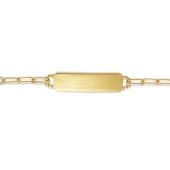 Best Gabriel & Co. 14K Yellow Gold ID Hollow Chain Bracelet