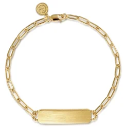 Best Gabriel & Co. 14K Yellow Gold ID Hollow Chain Bracelet