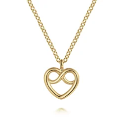 Discount Gabriel & Co. 14K Yellow Gold Infinity Heart Pendant Necklace