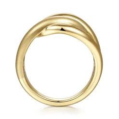 New Gabriel & Co. 14K Yellow Gold Intersecting Links Ring
