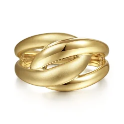New Gabriel & Co. 14K Yellow Gold Intersecting Links Ring
