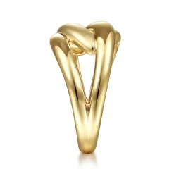 New Gabriel & Co. 14K Yellow Gold Intersecting Links Ring