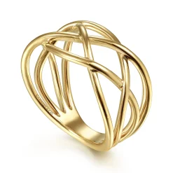 Online Gabriel & Co. 14K Yellow Gold Intersecting Plain Bands Ring