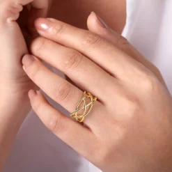 Online Gabriel & Co. 14K Yellow Gold Intersecting Plain Bands Ring