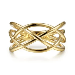Online Gabriel & Co. 14K Yellow Gold Intersecting Plain Bands Ring