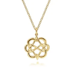 Clearance Gabriel & Co. 14K Yellow Gold Interwoven Floral Pendant Necklace