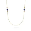 New Gabriel & Co. 14K Yellow Gold Lapis and Bujukan Bead Station Necklace