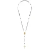 New Gabriel & Co. 14K Yellow Gold Lapis Beads Rosary Necklace