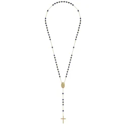 New Gabriel & Co. 14K Yellow Gold Lapis Beads Rosary Necklace