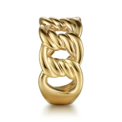 Outlet Gabriel & Co. 14K Yellow Gold Large Link Wide Band Ring
