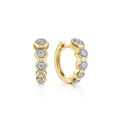 Online Gabriel & Co. 14K Yellow Gold Layered 10mm Diamond Huggies