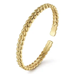 Gabriel & Co. 14K Yellow Gold Leaf Cuff Bracelet