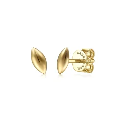 New Gabriel & Co. 14K Yellow Gold Leaf Stud Earrings