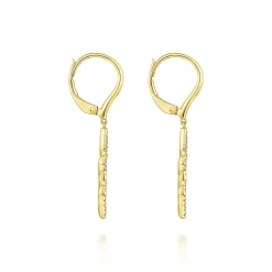 Outlet Gabriel & Co. 14K Yellow Gold Leverback Graduating Diamond Chevron Drop Earrings