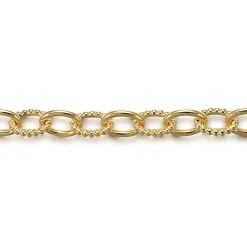 Hot Gabriel & Co. 14K Yellow Gold Link Bracelet 7mm-Bujukan