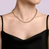Best Gabriel & Co. 14K Yellow Gold Link Chain Necklace with Oval Stations