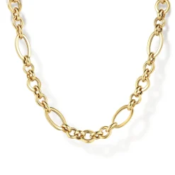Best Gabriel & Co. 14K Yellow Gold Link Chain Necklace with Oval Stations